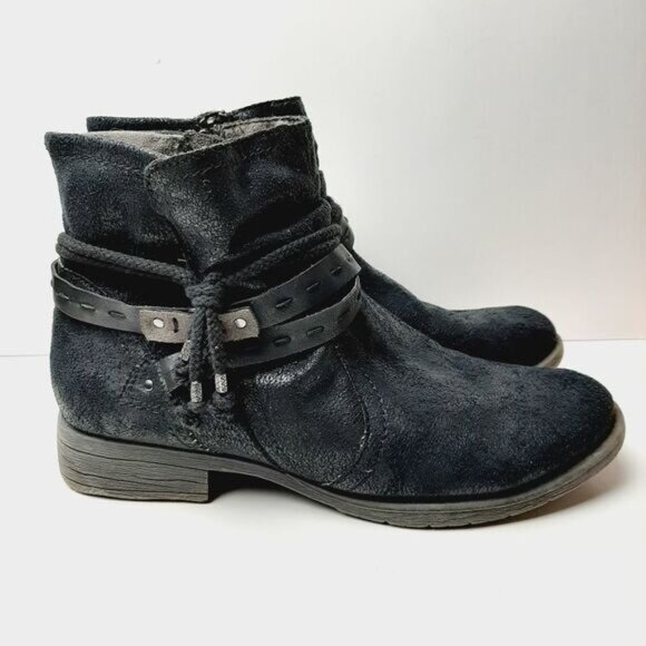 JANA | Germany Chunky Low Heel Shimmer Booties w/ Strap Detail Sz 9.5 US/ Eur 41 - Picture 3 of 15